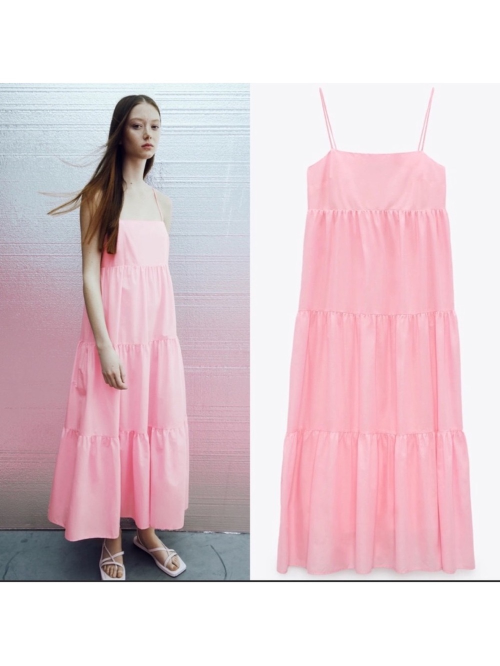 Ara Pink Tiered Spaghetti-Strap Dress for Kids